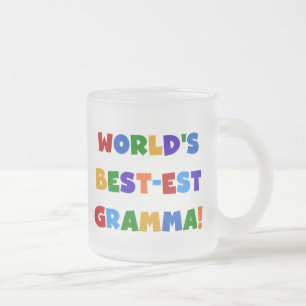 World's Best-est Gramma Bright Colours Frosted Glass Coffee Mug