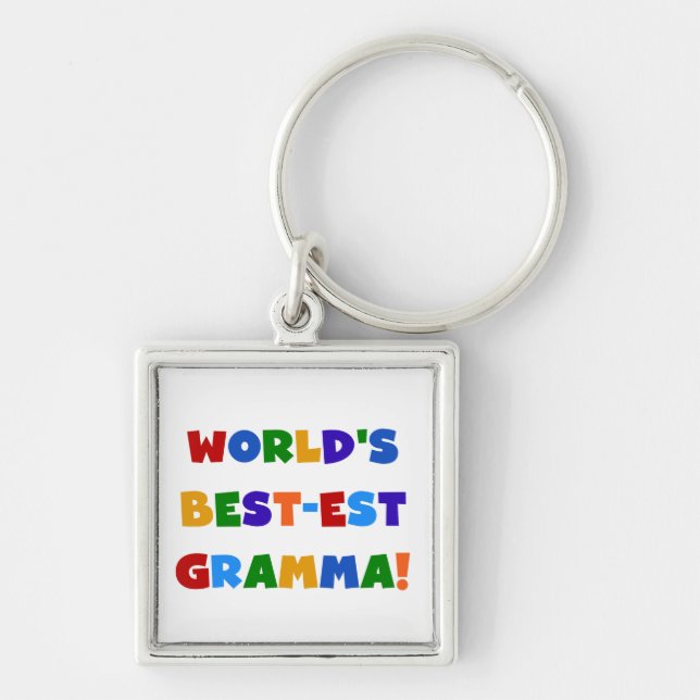 World's Best-est Gramma Bright Colours Key Ring (Front)