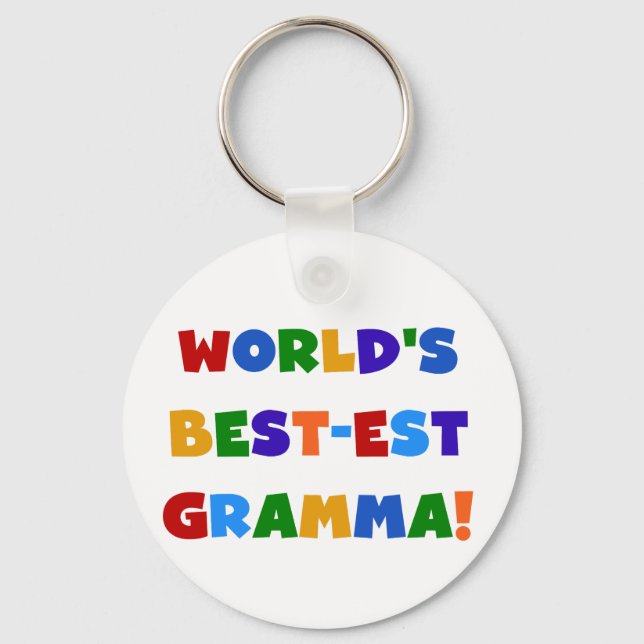 World's Best-est Gramma Bright Colours Key Ring (Front)