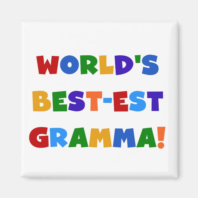 World's Best-est Gramma Bright Colours Magnet (Front)