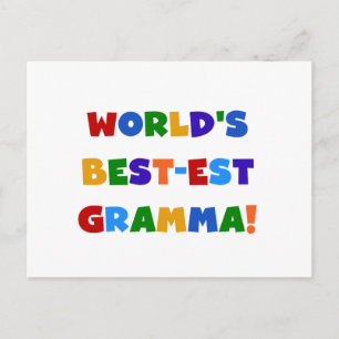 World's Best-est Gramma Bright Colours Postcard