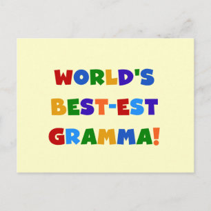 World's Best-est Gramma Bright Colours Postcard