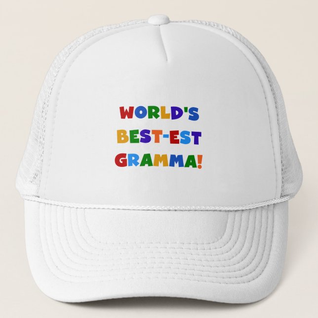 World's Best-est Gramma Bright Colours Trucker Hat (Front)