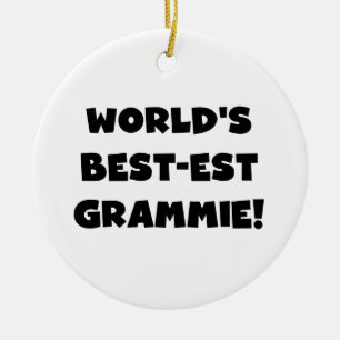 World's Best-est Grammie Black or White Gifts Ceramic Tree Decoration