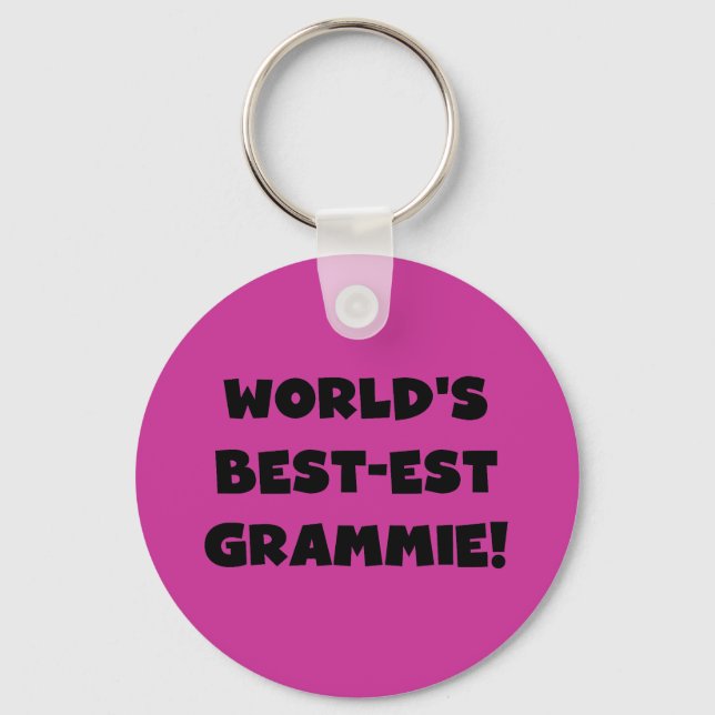 World's Best-est Grammie Black or White Gifts Key Ring (Front)