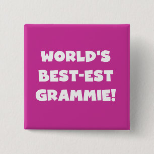 World's Best-est Grammie White T-shirts and Gifts 15 Cm Square Badge