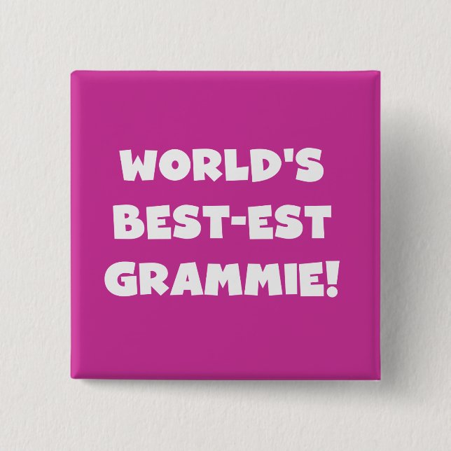 World's Best-est Grammie White T-shirts and Gifts 15 Cm Square Badge (Front)