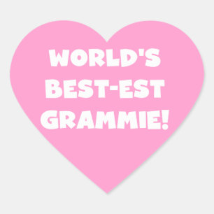World's Best-est Grammie White T-shirts and Gifts Heart Sticker