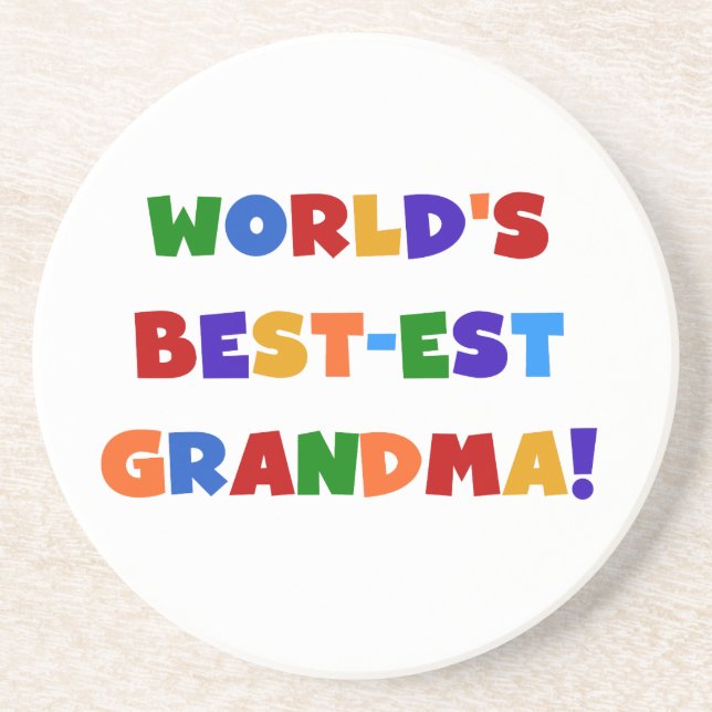 World's Best-est Grandma Bright T-shirts and Gifts Coaster (Front)