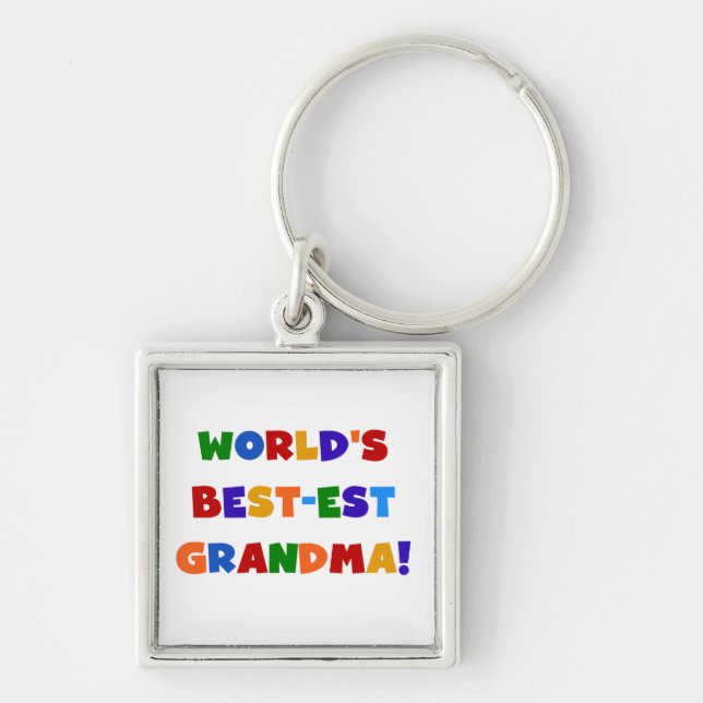 World's Best-est Grandma Bright T-shirts and Gifts Key Ring (Front)