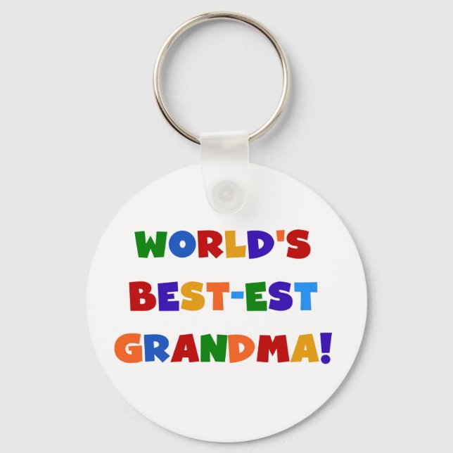 World's Best-est Grandma Bright T-shirts and Gifts Key Ring (Front)