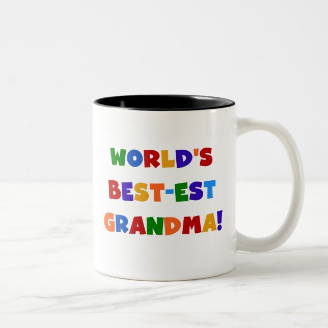 World's Best-est Grandma Bright T-shirts and Gifts Two-Tone Coffee Mug (Right)