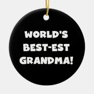 World's Best-Est Grandma White Text Gifts Ceramic Tree Decoration