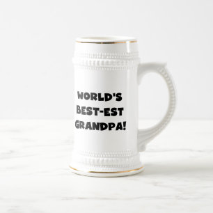 World's Best-est Grandpa Black or White Text Beer Stein