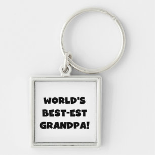 World's Best-est Grandpa Black or White Text Key Ring