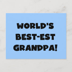 World's Best-est Grandpa Black or White Text Postcard
