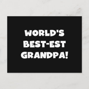 World's Best-est Grandpa Black or White Text Postcard