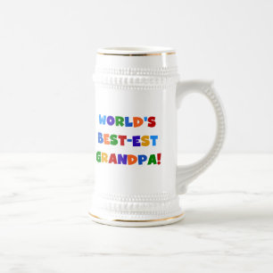 World's Best-est Grandpa Bright Colours Gifts Beer Stein