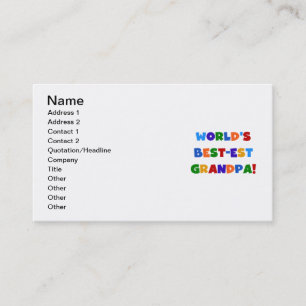 World's Best-est Grandpa Bright Colours Gifts Business Card