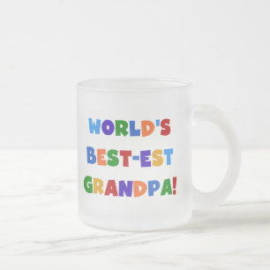 World's Best-est Grandpa Bright Colours Gifts Frosted Glass Coffee Mug