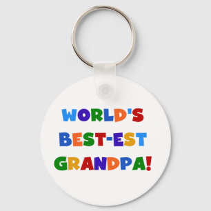 World's Best-est Grandpa Bright Colours Gifts Key Ring