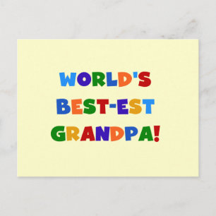 World's Best-est Grandpa Bright Colours Gifts Postcard