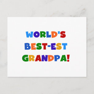 World's Best-est Grandpa Bright Colours Gifts Postcard
