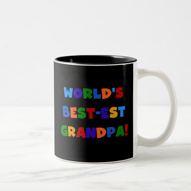 World's Best-est Grandpa Bright Colours T-shirts Two-Tone Coffee Mug (Right)