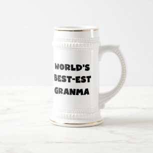 World's Best-est Granma Black and White Beer Stein