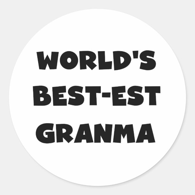 World's Best-est Granma Black and White Classic Round Sticker (Front)