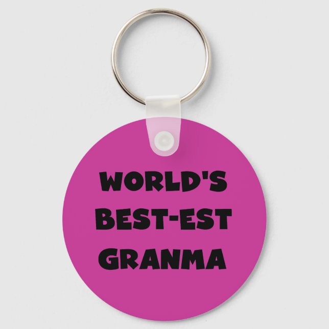 World's Best-est Granma Black and White Key Ring (Front)