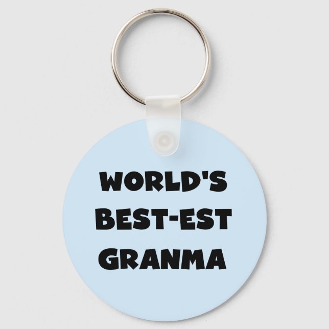 World's Best-est Granma Black and White Key Ring (Front)
