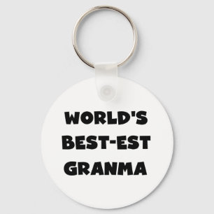 World's Best-est Granma Black and White Key Ring