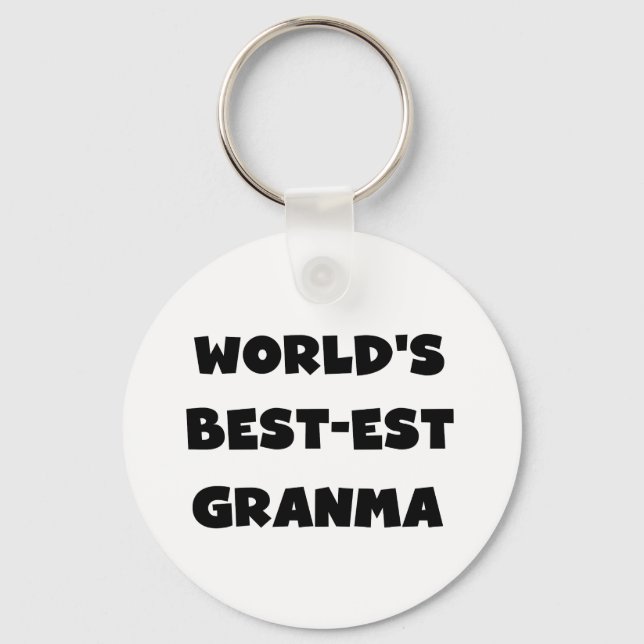 World's Best-est Granma Black and White Key Ring (Front)