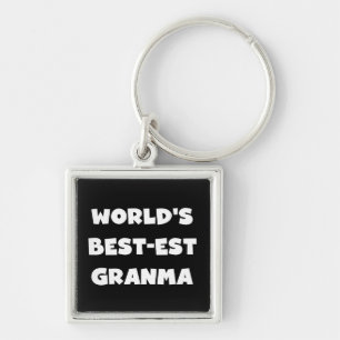 World's Best-est Granma Black and White Key Ring