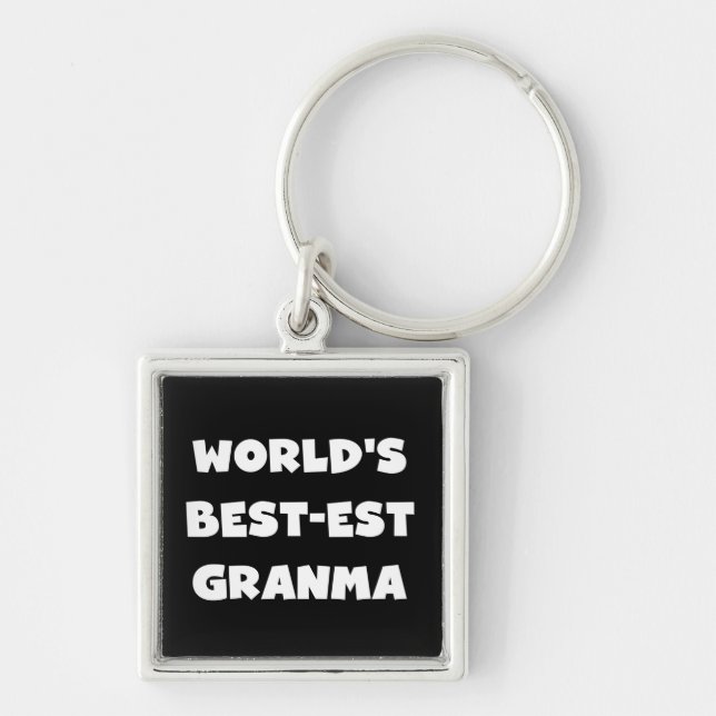 World's Best-est Granma Black and White Key Ring (Front)