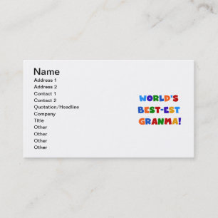 World's Best-est Granma Bright Colours Business Card