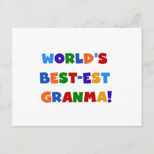 World's Best-est Granma Bright Colours Postcard