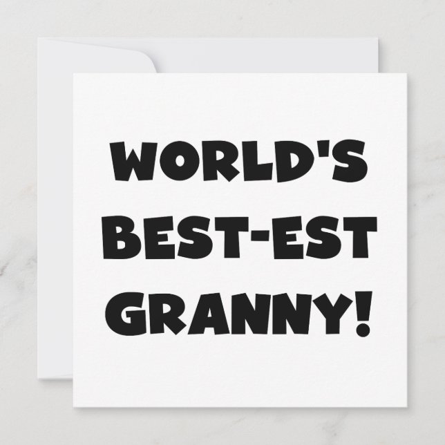 World's Best-est Granny Black Text Tshirts Gifts (Front)