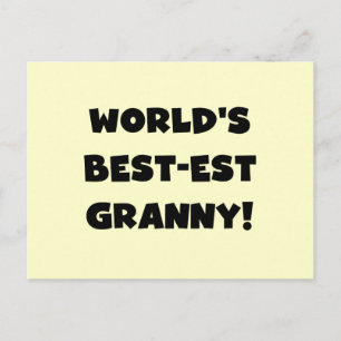 World's Best-est Granny Black Text Tshirts Gifts Postcard