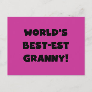 World's Best-est Granny Black Text Tshirts Gifts Postcard