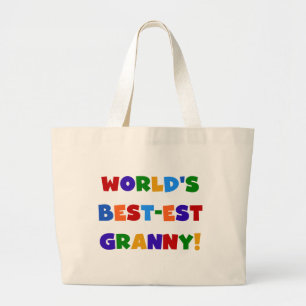 World's Best-est Granny Bright Colours Large Tote Bag