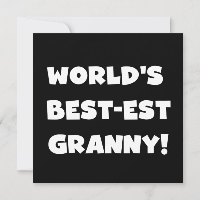 World's Best-est Granny White Text Tshirts Gifts (Front)