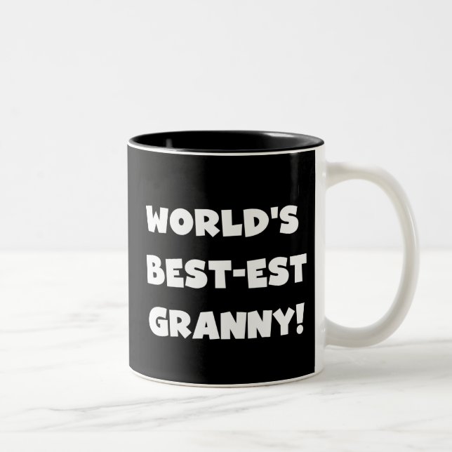 World's Best-est Granny White Text Tshirts Gifts Two-Tone Coffee Mug (Right)