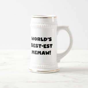 World's Best-est Memaw Black and White T-shirts Beer Stein