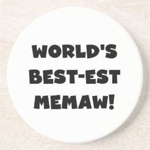 World's Best-est Memaw Black and White T-shirts Coaster