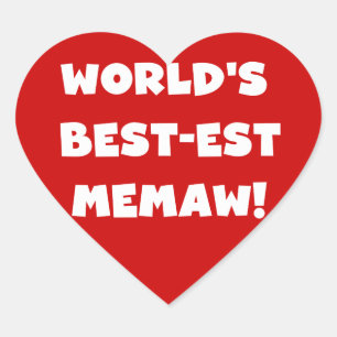 World's Best-est Memaw Black and White T-shirts Heart Sticker