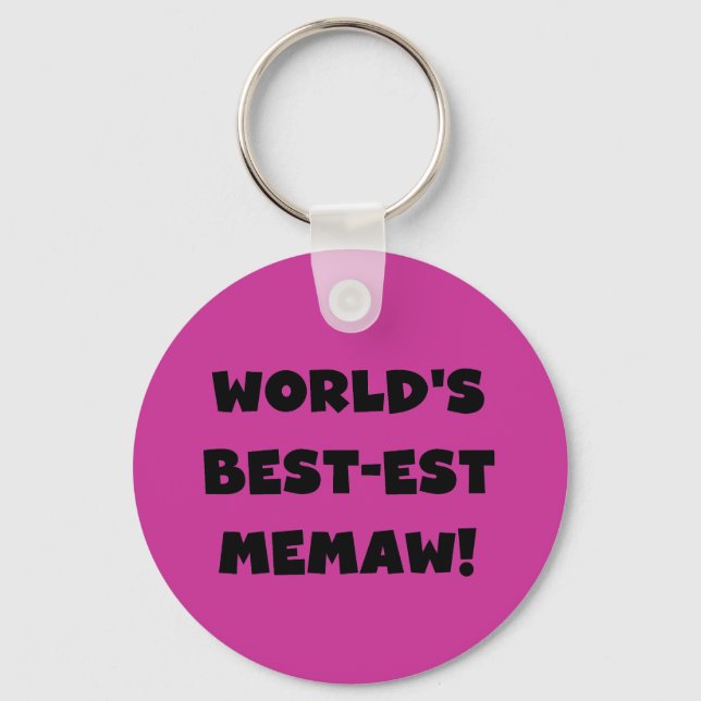 World's Best-est Memaw Black and White T-shirts Key Ring (Front)