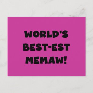 World's Best-est Memaw Black and White T-shirts Postcard