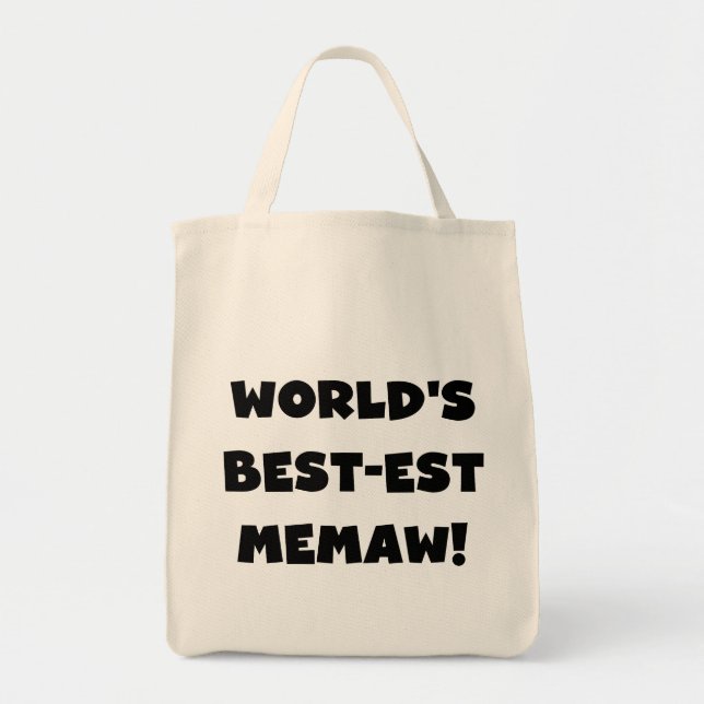 World's Best-est Memaw Black and White T-shirts Tote Bag (Front)